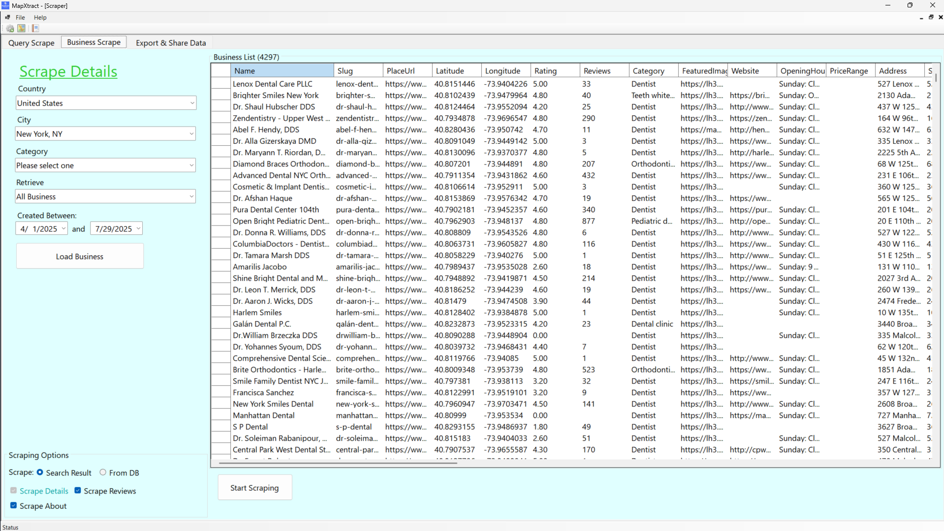 MapXTract Data